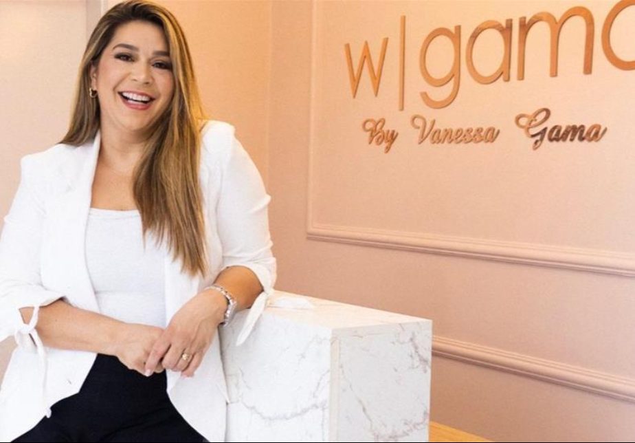 Vanessa Gama na recepção do Salão WGama